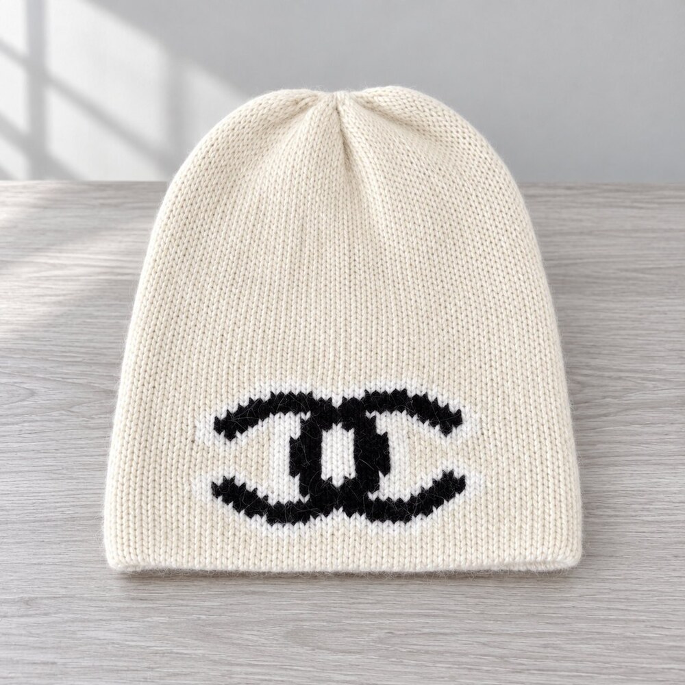 CHANEL CC Cashmere Knit Beanie
